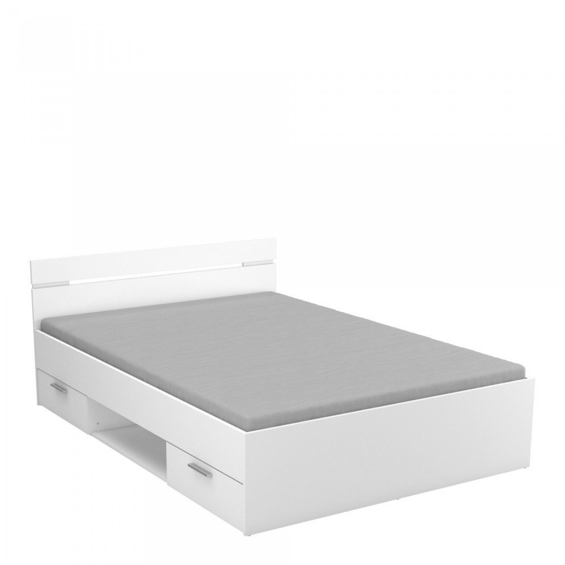 Bed MICHIGAN 471718 - white (160x200) with 2 drawers (bela)