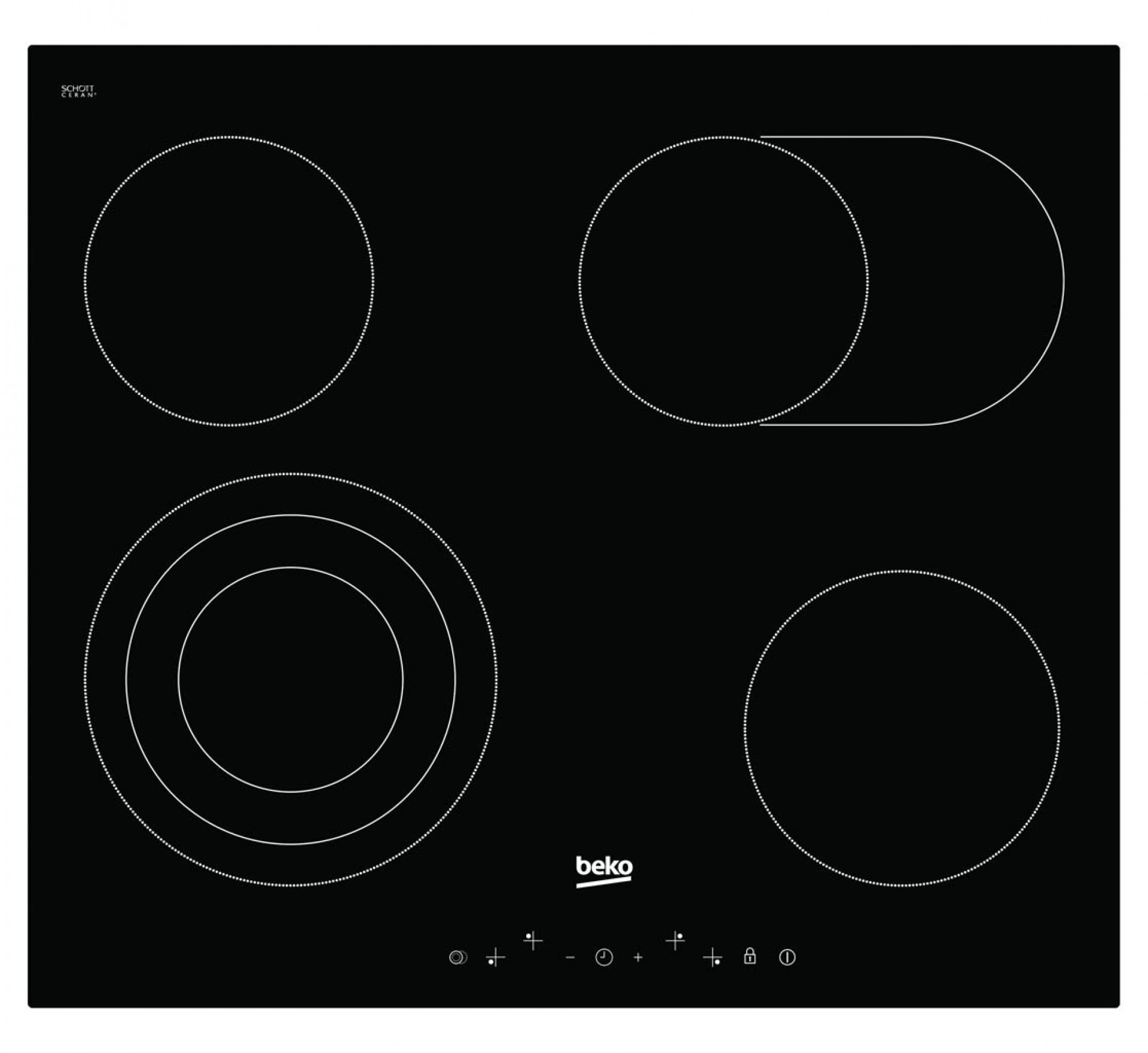 BEKO HIC64404T steklokeramična kuhalna plošča