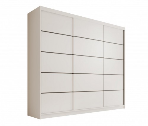 Drsna omara Andy 250 cm z 3 vrati - BELA