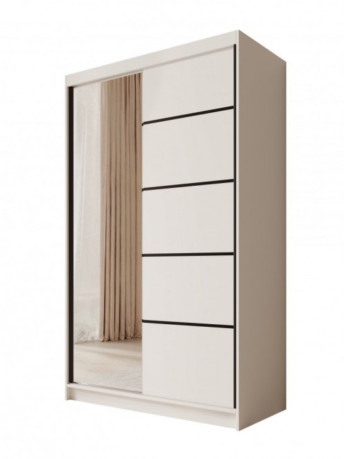 Drsna omara Castello z ogledalom, 120 cm - BELA