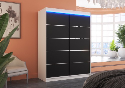 Drsna omara LUFT 150 z LED osvetlitvijo - BELA