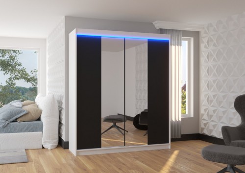 Drsna omara z ogledalom BALANCE 180 cm (več barv)