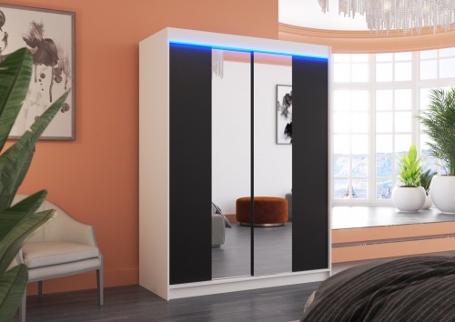 Drsna omara z ogledalom FEVER 150 cm (več barv)