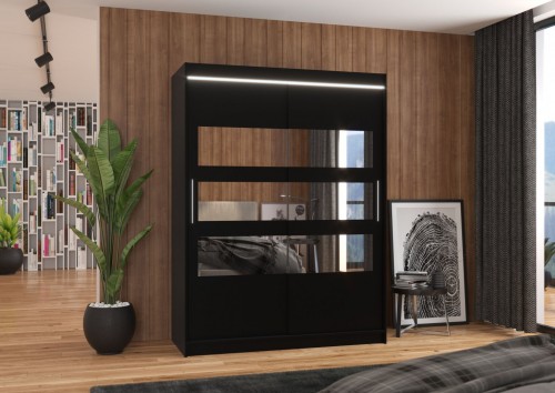 Drsna omara z ogledalom in LED osvetlitvijo FLORENTO 150