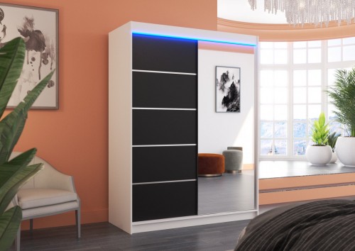Drsna omara z ogledalom in LED osvetlitvijo LIMBO 150 (več barv)