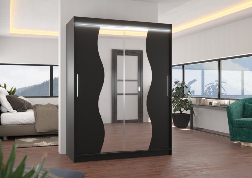 Drsna omara z ogledalom in LED osvetlitvijo RENZO 150