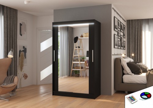 Drsna omara z ogledalom TIBAGO, 120 cm