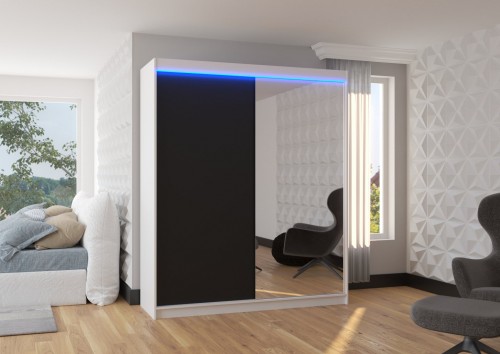 Drsna omara z ogledalom VIKI 180 cm (več barv)