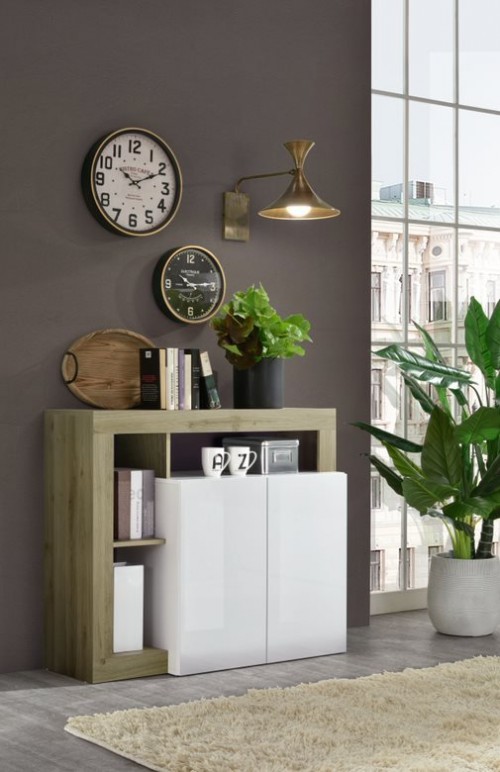 Elegantna bela komoda z 2 vrati HAMBURG 209030-02K