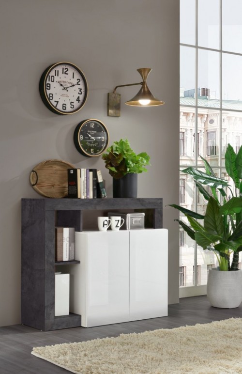 Elegantna bela komoda z 2 vrati HAMBURG 209030-02OX