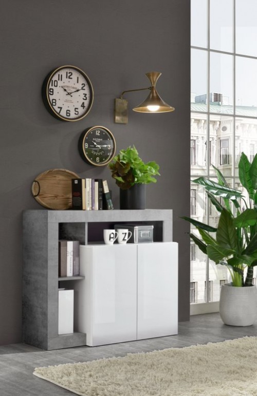 Elegantna bela komoda z vrati HAMBURG 209030-02CE