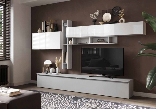 Elegantna TV omarica bela/siva INFINITY 2.0 900032-BIGE