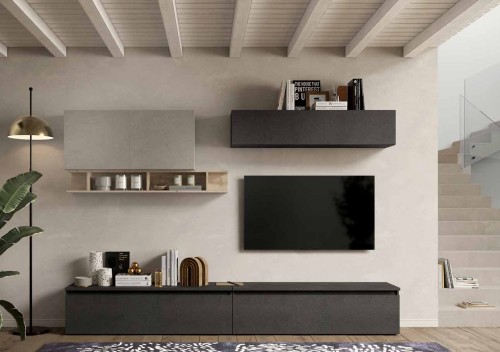 Elegantna TV omarica v glini, hrastu in lavi INFINITY 2.0 900027-AGKLV