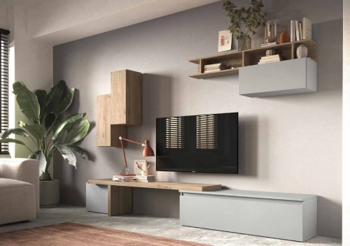 Elegantna TV omarica v hrastu in sivi INFINITY 2.0 900033-KGE