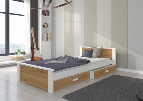 Enojna postelja ALDEX z dvema predaloma 180x80 cm