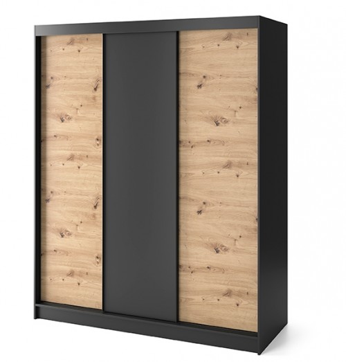 GARDEROBNA OMARA ESVILLE Z DRSNIMI VRATI - 180 CM