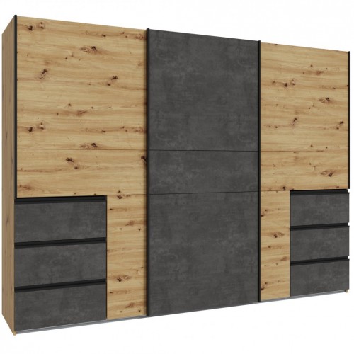 Garderobna omara WINN 2 W2QS13331 (hrast/temno siva)