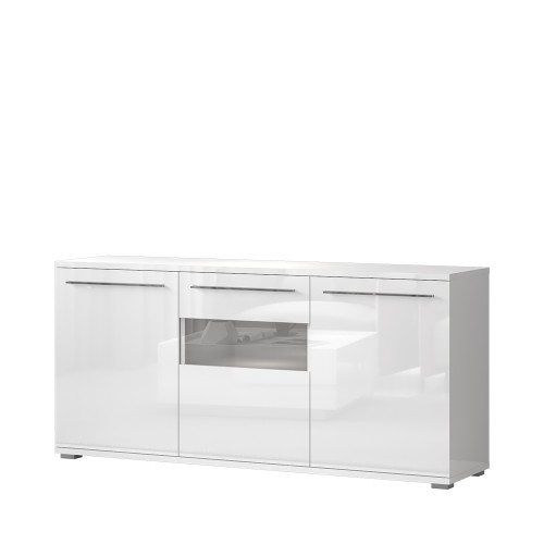 KOMODA RADDA PIANO K180-3KS Z OSVETLITVIJO - BELA
