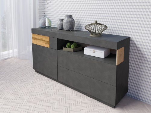 ELEGANTNA KOMODA STOCKHOLM 169CM MATERA/HRAST