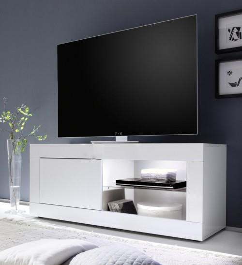 Majhna bela TV omarica z 1 vrati BASIC 209015-01