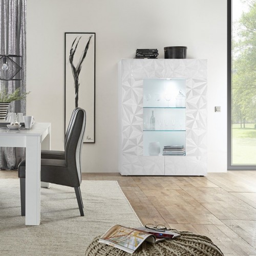 Moderna bela vitrina PRISMA 209099-06