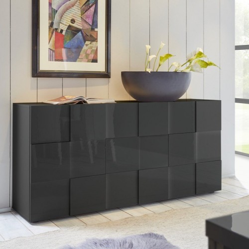 Moderna kredenca s 3 vrati, karo dizajn, 181x84 cm - DAMA 202308-05