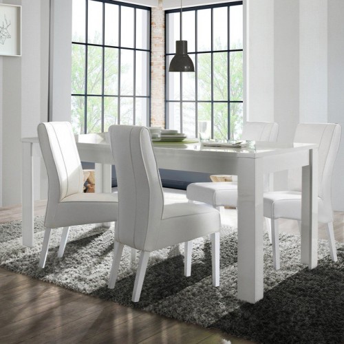 Raztegljiva jedilna miza, bela, 137-185x90x79 cm - AMALFI 349015AL