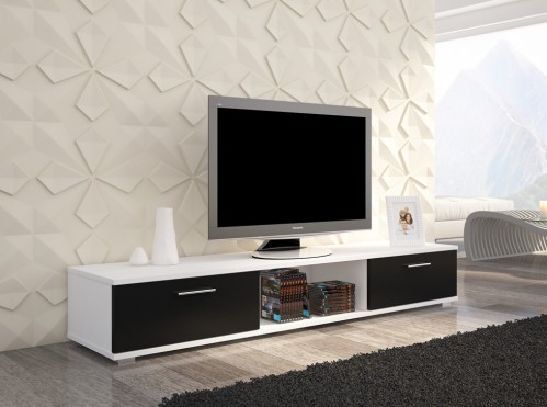 TV regal SELLA (bela/črna)