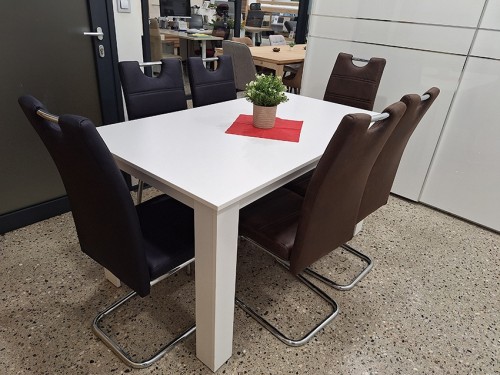 AKCIJSKI SET KONGO 2 - miza KONGO 140x80 bela + 6x ROMA stoli