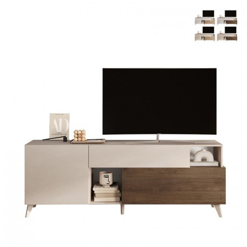 Sodoben bel TV regal z vrati in predalom MONACO 203175-01MR