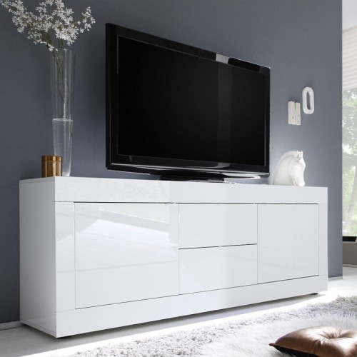 Sodoben TV regal z vrati in predali, 210x65 cm BASIC 209015-09
