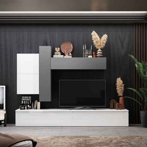 Sodobna stenska enota za dnevno sobo, 276x190 cm INFINITY 2.0 900007-ADBI