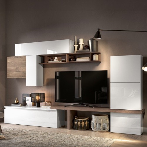 Stenska sestava za TV, dolžina 260 cm, višina 202 cm - INFINITY 2.0 900046-BIMR