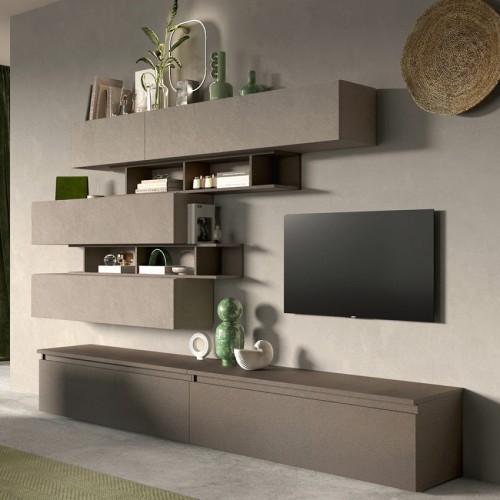 Stenska TV enota z policami, INFINITY 2.0 900026-BRMR