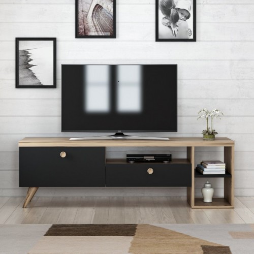 TV omarica Gavro (Črna/Hrast)