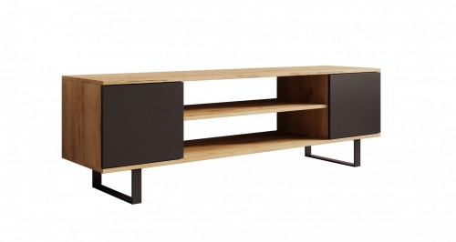 TV omarica Lofter v hrastovem videzu 155 cm - HRAST CRAFT-ČRNA