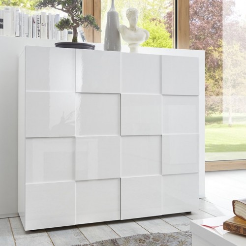 Visoka bela omarica s 6 predelki Dama 209008-04