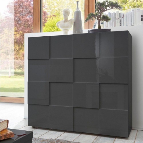 Visoka moderna omarica s 2 vrati 121x111 cm DAMA 202308-04
