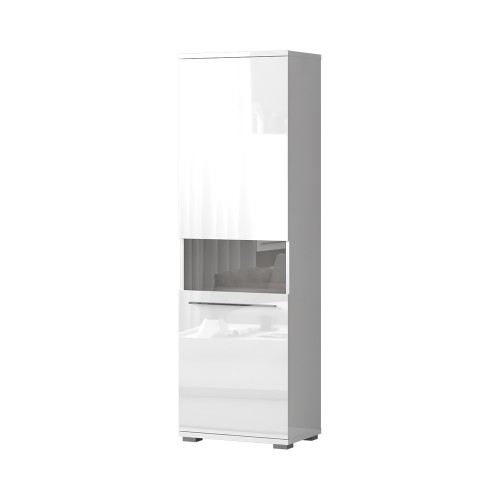 VISOKA VITRINA RADDA PIANO V60XV-1KS Z OSVETLITVIJO - BELA
