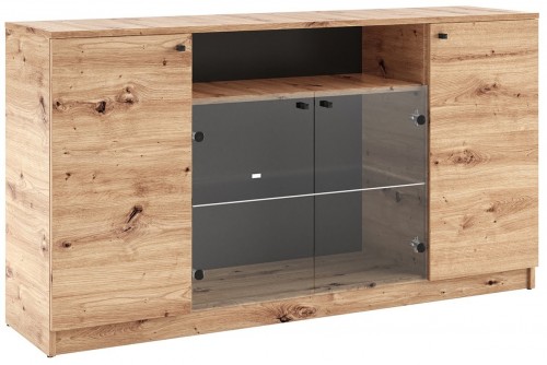 Vitrina Evi I z LED osvetlitvijo, hrast Artisan - HRAST ARTISAN-HRAST