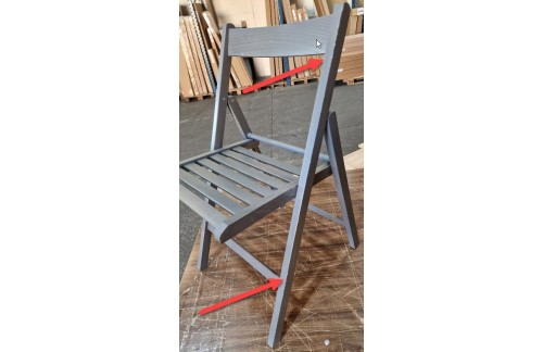 Zložljiv stol BUNNY -Siva, BREZ EMBALAŽE in Z MANJŠO POŠKODBO