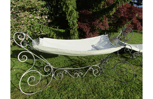 Ročno kovano stojalo z visečo mrežo iz tkanine