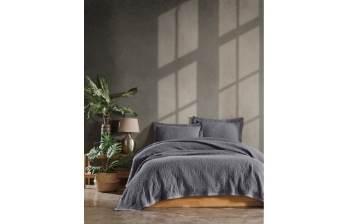 POSTELJNINA LUCETTE 240x260 CM - ANTRACIT