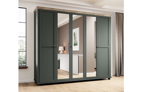 5-DELNA GARDEROBNA OMARA EVORA - ZELENA/LEFKAS HRAST