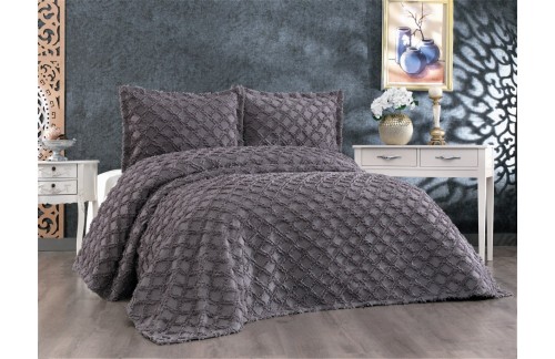 POSTELJNINA HAREM 240X260 CM - ANTRACIT