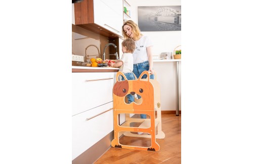 2V1 MONTESSORI STOLČEK POMAGALČEK ZA DVA - KUŽA