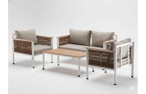 Aluminijasti vrtni set Belgrad (bež)