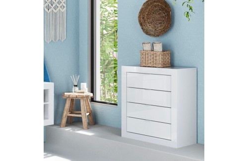 Bela komoda s 4 predali 70x78 cm BASIC 439015-42