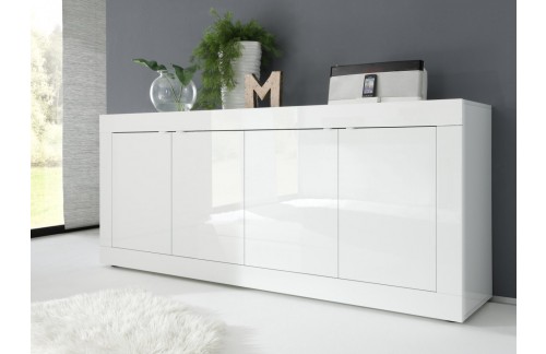 Bela visoki sijaj komoda s 4 vrati BASIC 209015-08