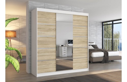 GARDEROBNA OMARA BERGEN(VEČ BARV)-Bela/Sonoma